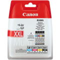 Für Canon Pixma TS 6100 Series:<br/>Canon 1998C007/CLI-581XXL Tintenpatrone MultiPack Bk,C,M,Y extra High-Capacity VE=4 für Canon Pixma TS 6150/8150 