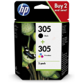 Für HP DeskJet Plus 4132:<br/>Für HP DeskJet 2720: HP 6ZD17AE/305 Druckkopfpatrone Multipack schwarz + color 120pg + 100pg VE=2 für HP DeskJet 2710
