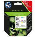 Für HP OfficeJet 6100 e-Printer:<br/>HP 6ZC71AE/932/933 Tintenpatrone MultiPack Bk,C,M,Y 8,5ml + 3x4ml VE=4 für HP OfficeJet 6100/7510/7610 