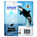 Für Epson SureColor SC-P 600:<br/>Epson C13T76054010/T7605 Tintenpatrone cyan hell, 2.400 Seiten 25,9ml für Epson SC-P 600 