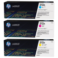 Für HP Color LaserJet Pro MFP M 476 dn:<br/>HP CF440AM/312A Tonerkartusche MultiPack cyan magenta gelb, 3x2.700 Seiten ISO/IEC 19798 VE=3 für HP CLJ Pro M 476 