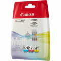 Für Canon Pixma MX 860:<br/>Canon 2934B015/CLI-521 Tintenpatrone MultiPack C,M,Y Blister, 3x446 Seiten ISO/IEC 24711 9ml VE=3 für Canon Pixma IP 3600/MP 980 
