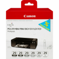 Für Canon Pixma Pro 1:<br/>Canon 4868B018/PGI-29 Tintenpatrone MultiPack MBK,PBK,DGY,GY,LGY,CO VE=6 für Canon Pixma Pro 1 