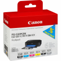 Für Canon Pixma IP 8750:<br/>Canon 6496B005/PGI-550CLI-551 Tintenpatrone MultiPack Bk,C,M,Y,Gy 7ml VE=6 für Canon Pixma IP 8700/MG 6350/MG 7550 