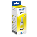 Für Epson EcoTank L 555:<br/>Epson C13T664440/664 Tintenflasche gelb, 6.500 Seiten 70ml für Epson L 300/655 